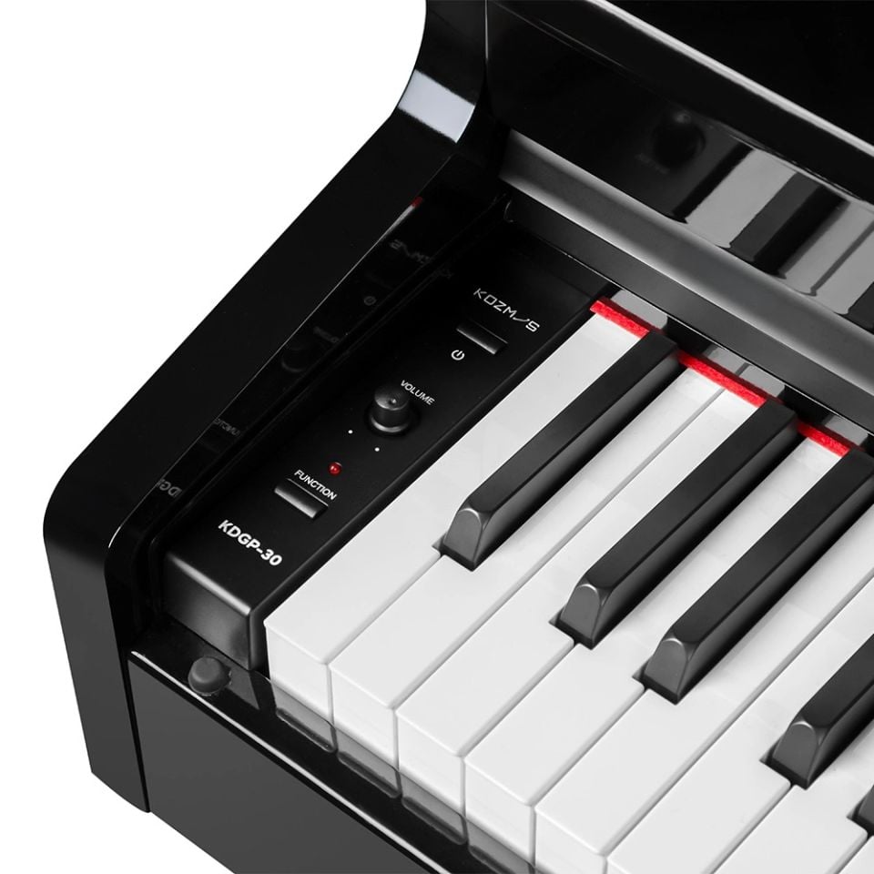 KOZMOS KDGP-30-BK Parlak Siyah Mini Kuyruklu Dijital Piyano (Tabure & Kulaklık Hediyeli)