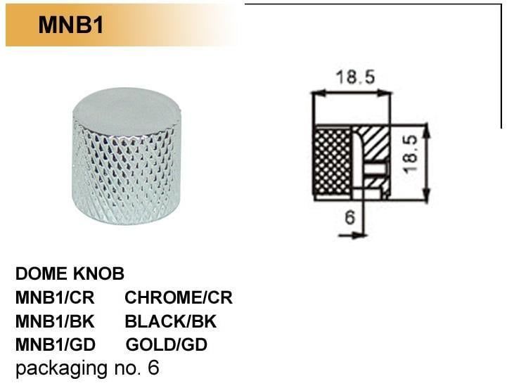 GİTAR POT. DÜĞME BAŞLIĞI (KUBBELİ) METAL, KROM