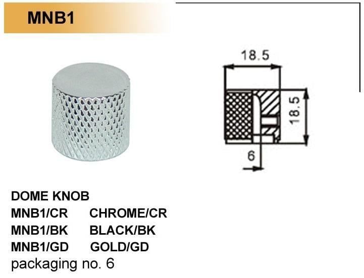 GİTAR POT. DÜĞME BAŞLIĞI (KUBBELİ) METAL, KROM