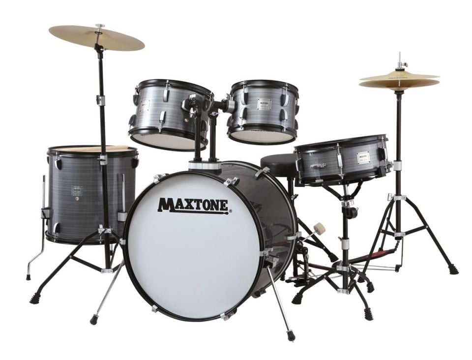 MAXTONE DAVUL SET 5 PCS SİYAH + ZİL + TABURE