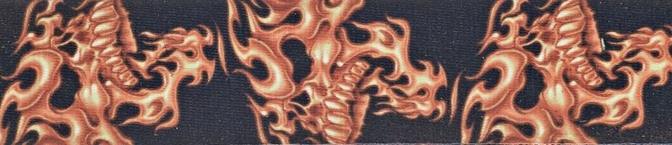 PLANETWAVES 50LT01 GİTAR ASKISI, 50MM, DOKUMA FLAMING SKULLS