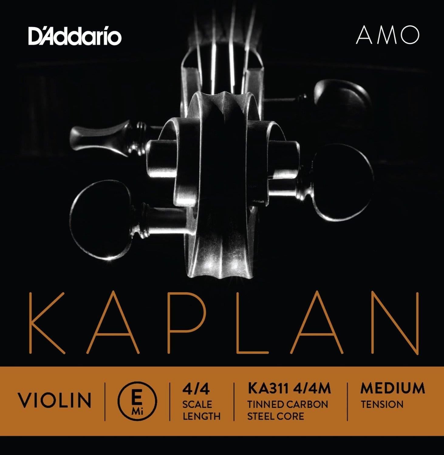 DADDARIO KA311 KEMAN TEK TEL, KAPLAN AMO, 4/4, E-(Mİ), LIGHT