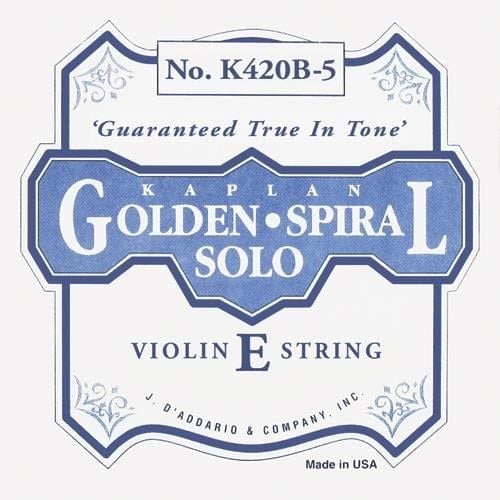 DADDARIO K420B5 KEMAN TEK TELİ, KAPLAN, GOLDEN SPIRAL SOLO, E-(Mİ), HEAVY