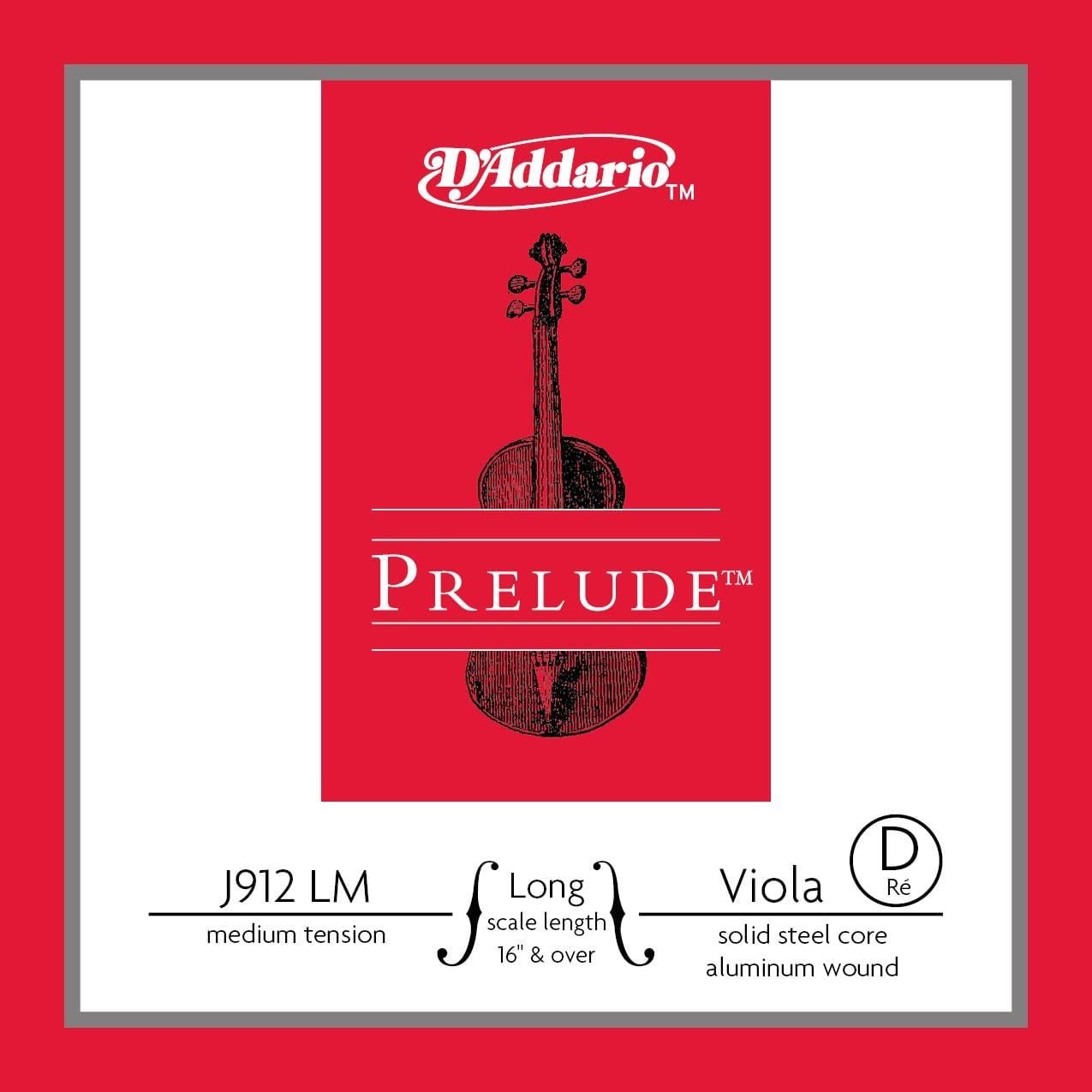 DADDARIO J912LM VİYOLA TEK TEL, PRELUDE, (16'' VE ÜSTÜ ), D-(RE), MEDIUM