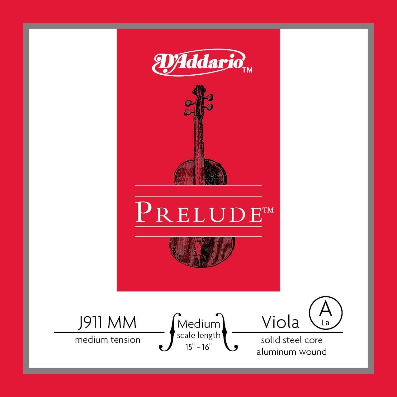 DADDARIO J911MM VİYOLA TEK TEL, PRELUDE, (15''-16''), A-(LA), MEDIUM