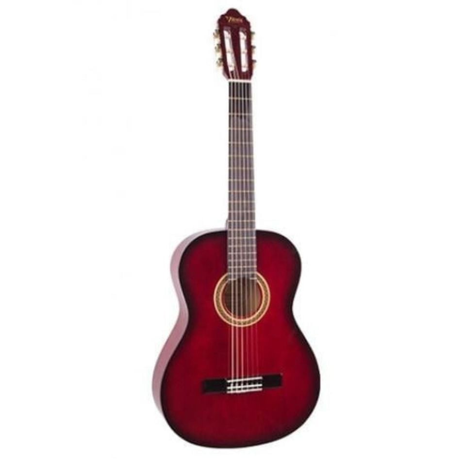 VALENCIA VC103TRDS KLASİK GİTAR, 3/4, KIRMIZI SUNBURST, SAP ÇELİKLİ