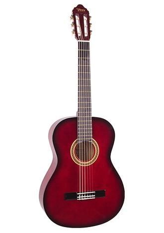VALENCIA VC102TRDS KLASİK GİTAR, 1/2, KIRMIZI SUNBURST, SAP ÇELİKLİ
