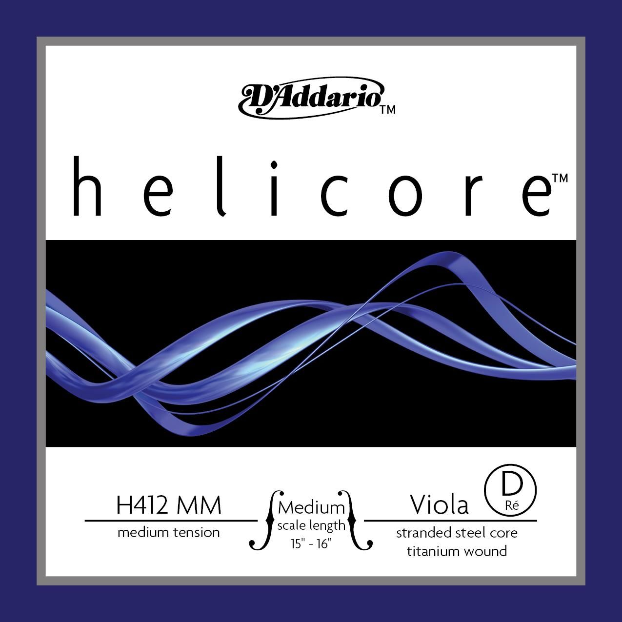 DADDARIO H412MM VİYOLA TEK TEL, HELICORE, D-(RE), MEDIUM