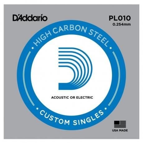 DADDARIO XSPL010 ELEKTRO VE AKUSTİK TEK TEL, E-(Mİ), XS YÜKSEK KARBONLU ÇELİK