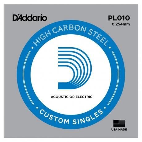 DADDARIO XSPL010 ELEKTRO VE AKUSTİK TEK TEL, E-(Mİ), XS YÜKSEK KARBONLU ÇELİK