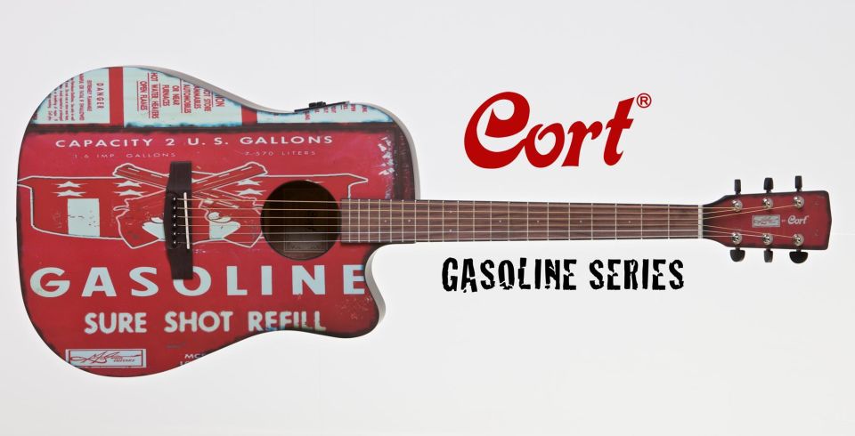 CORT GASOLINE2BKS ELEKTRO AKUSTİK GİTAR, SİYAH SATİN
