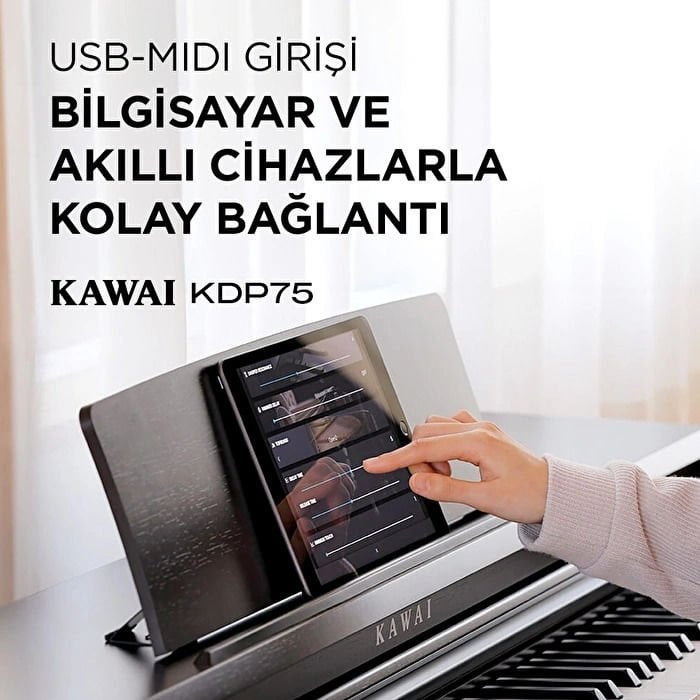 KAWAI KDP75B Siyah Dijital Piyano (Tabure & Kulaklık Hediyeli)