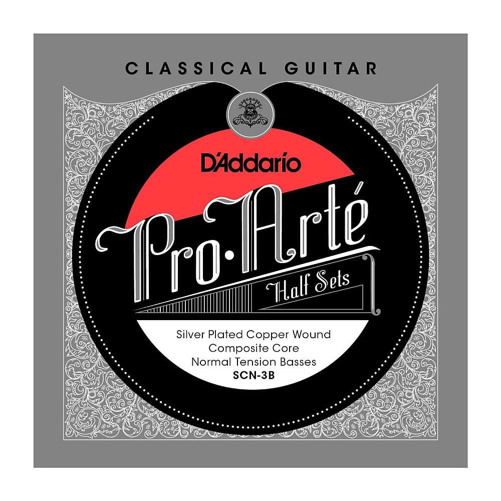 DADDARIO SCN-3B PRO-ARTE KLASİK GİTAR TELİ, ÜST 3 TEL (SADECE BAS TELLER), NORMAL TENSION
