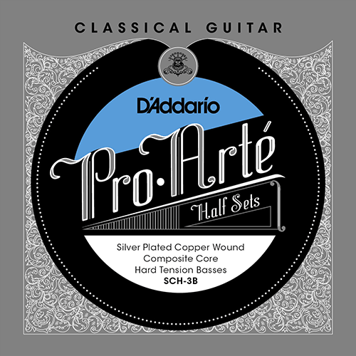 DADDARIO SCH-3B PRO-ARTE KLASİK GİTAR TELİ, ÜST 3 TEL (SADECE BAS TELLER), HARD TENSION