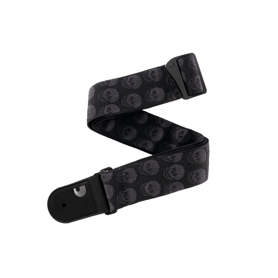GİTAR ASKISI 50MM DOKUMA SKULLS BLACK TUBULAR