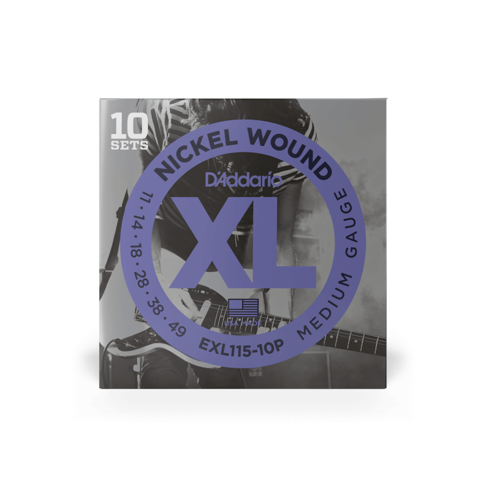 DADDARIO EXL115-10P (10 SET) ELEKTRO GİTAR TEL SETİ, XL, 11-49, NICKEL