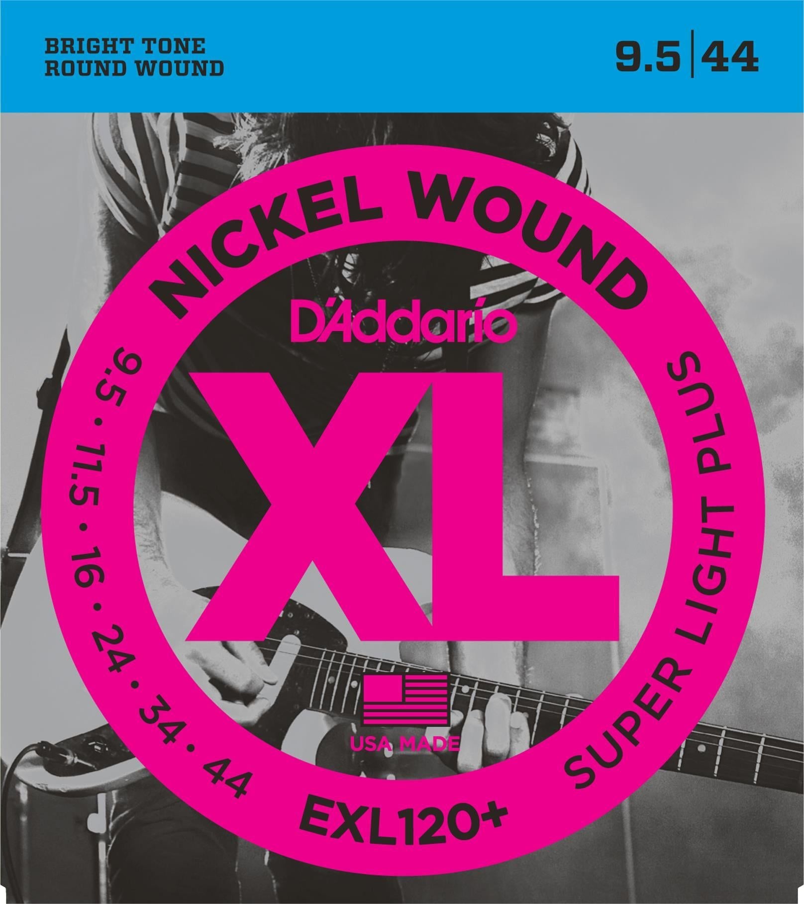 DADDARIO EXL120+ ELEKTRO GİTAR TEL SETİ, XL, 9.5-44, SUPER LIGHT PLUS