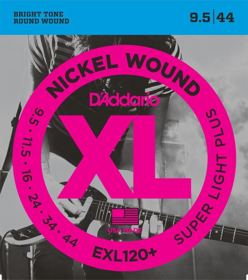 DADDARIO EXL120+ ELEKTRO GİTAR TEL SETİ, XL, 9.5-44, SUPER LIGHT PLUS