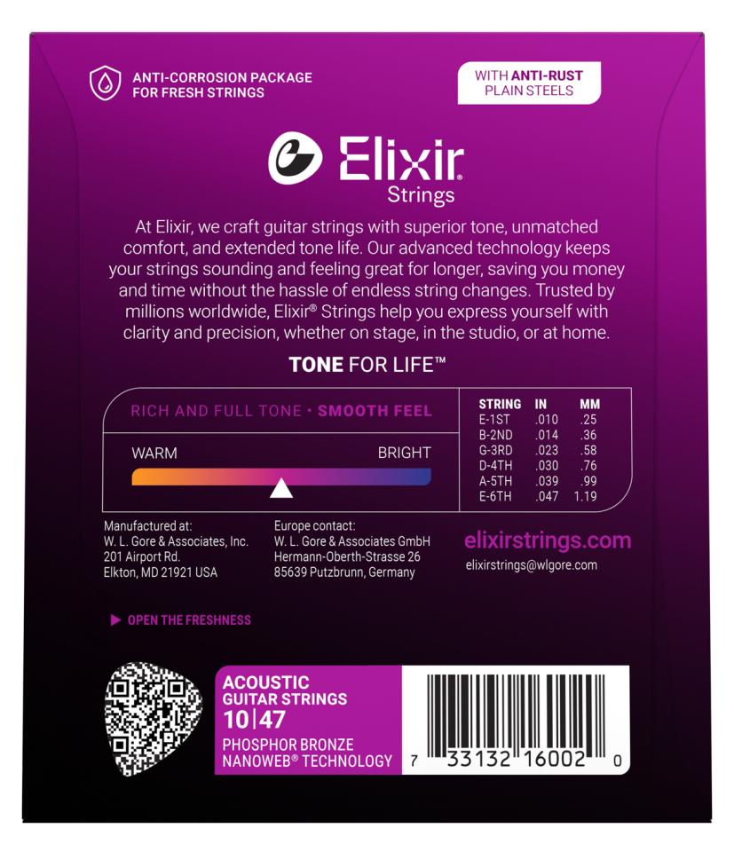 Elixir 010-047 Fosfor Bronz Akustik Gitar Teli (16002)