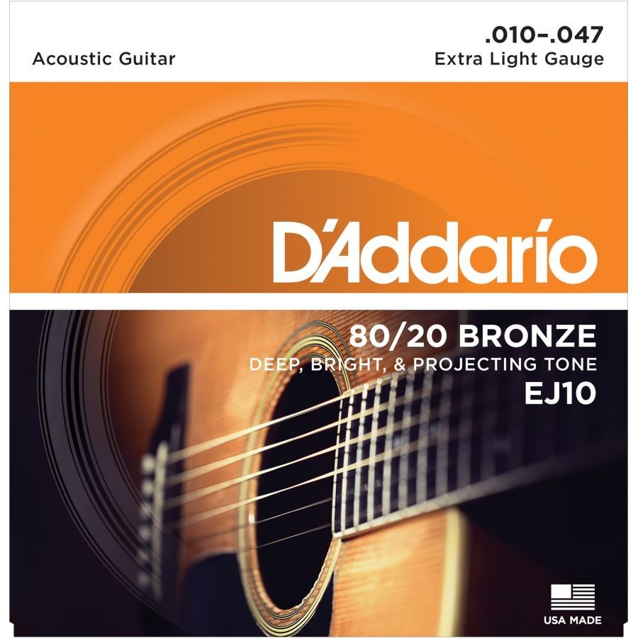 Daddario Akustik Gitar Tel Seti - EJ10 (80/20 Bronze)