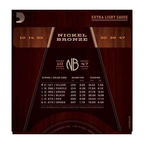 Daddario Akustik Gitar Tel Seti Nickel Bronze - NB1047