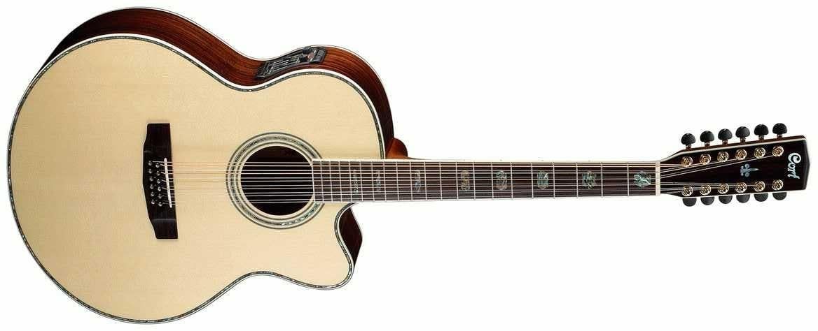 CORT CJ10X12NAT ELEKTRO AKUSTİK GİTAR, 12 TELLİ, JUMBO CUTAWAY, NATUREL