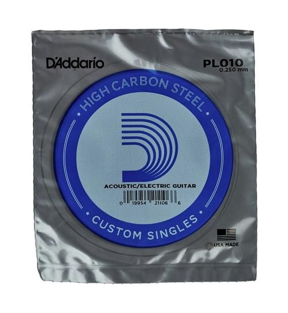 DADDARIO PL010 ELEKTRO VE AKUSTİK TEK TEL, E-(Mİ), YÜKSEK KARBONLU ÇELİK