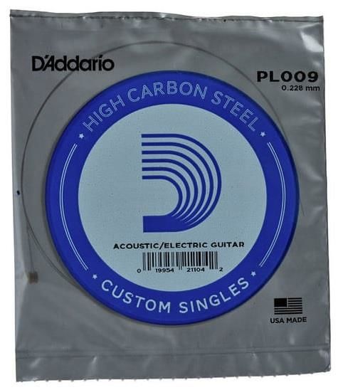DADDARIO PL009 ELEKTRO VE AKUSTİK TEK TEL, E-(Mİ), YÜKSEK KARBONLU ÇELİK