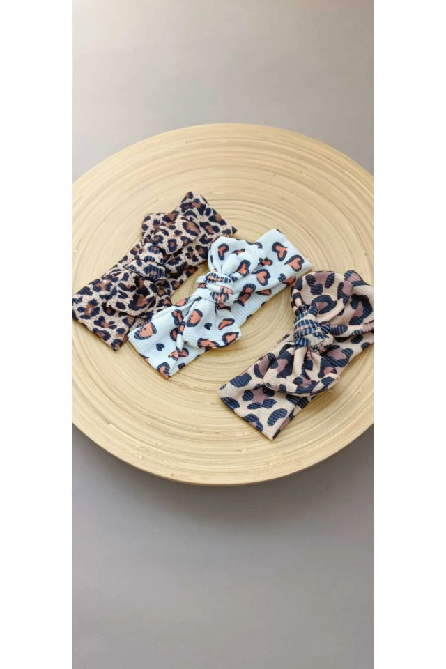 Kız Bebek  Leoparlı Bandana Set