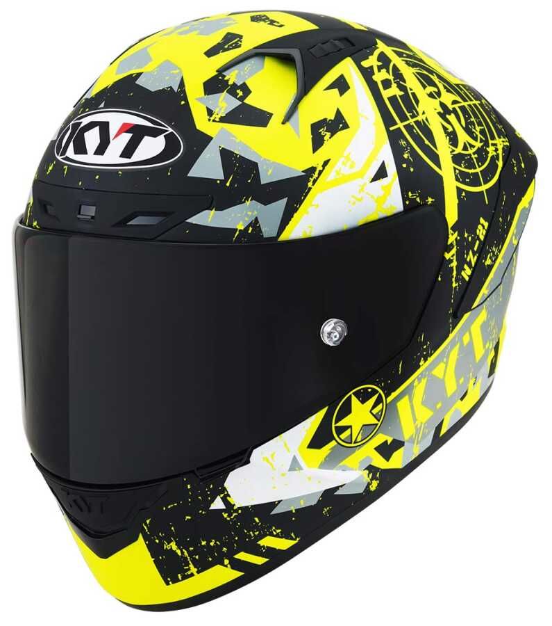 KYT NZ RACE KASK BLAZING MATT YELLOW