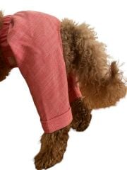 Bi Dolap Ponçik Gül Kurusu Keten Pantolon Yumuşak Dokulu Pamuk Keten Kumaş Kedi Köpek Kıyafeti & Pantolonu