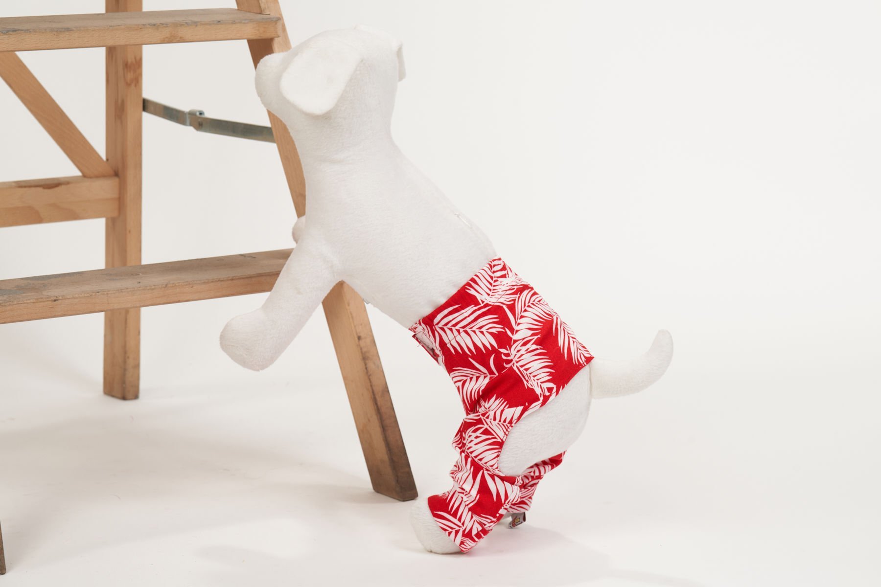 Bi Dolap Ponçik Cool Pantolon Kırmızı Yazlık Yumuşak Dokulu Kumaş Kedi Köpek Kıyafeti & Pantolonu