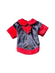 Bi Dolap Ponçik Love Kırmızı Lacivert Kız Gömlek Yumuşak Dokulu Kumaş Kedi Köpek Kıyafeti & Gömleği