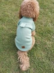 Bi Dolap Ponçik Basic Yeşil Yumuşak Esnek Kumaş Kedi Köpek Kıyafeti & Tişört
