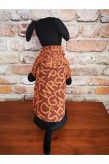 Bi Dolap Ponçik Kiremit Desen Brick Gömlek Yumuşak Dokulu Kumaş Kiremit Rengi Kedi Köpek Kıyafeti & Gömleği