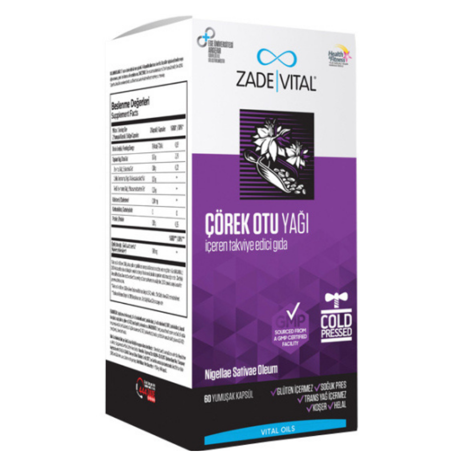 Zade Vital Çörek Otu Yağı 900 mg 60 Blister Kapsül