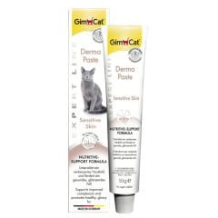 Hazneli Mama Su Kabı Beyaz 1,5 lt & Gimcat Derma Paste Deri ve Tüy Sağluğu Kedi Macunu 50gr