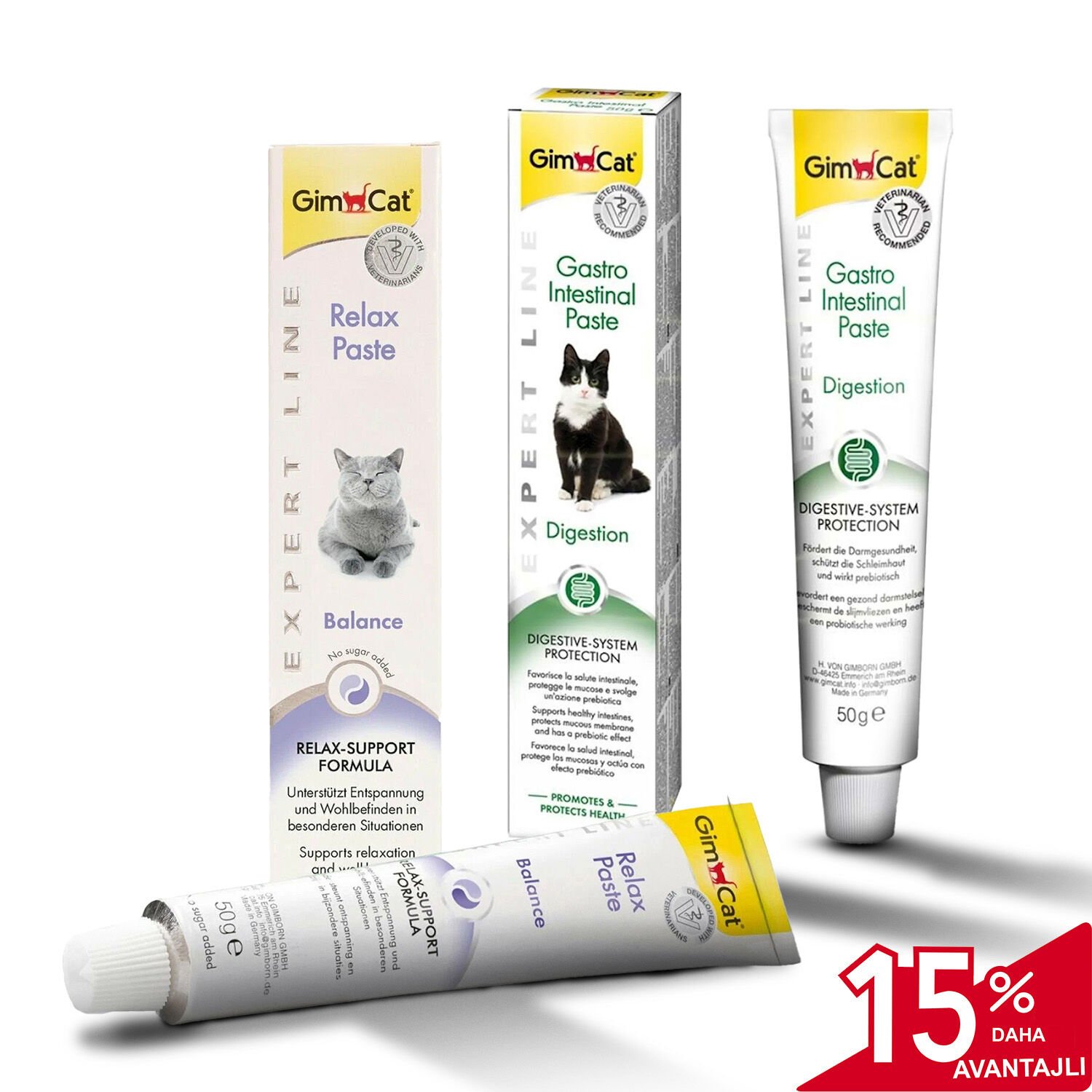 Gimcat  Enfeksiyon Önleyici Kedi Macunu& Gimcat Tüy ve Yumak Önleyici Macun 50gr