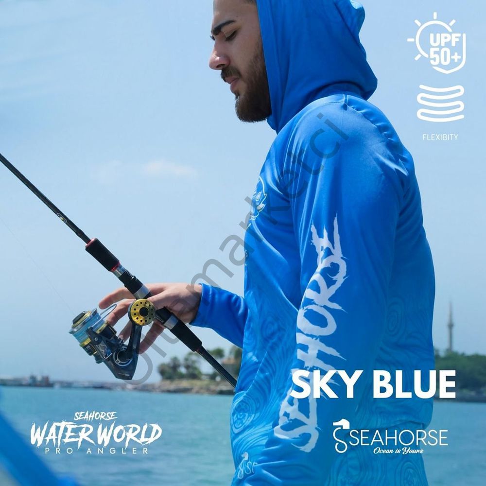 Sea Horse W.W Pro Angler Uv T-Shrt Sky B. 3XLarge