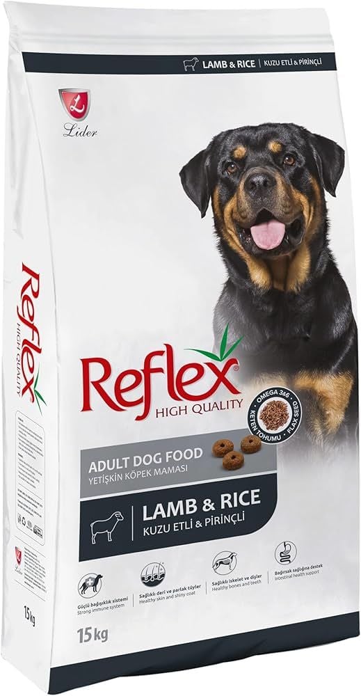 REFLEX KUZULU PİRİNÇLİ 15 KG BYZ YETİŞKİN KÖPEK MAMASI