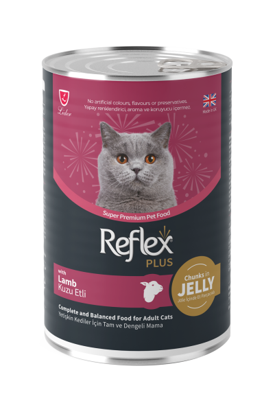 Reflex Plus Jöle İçinde Et Parçacıklı Kuzu Etli Yetişkin Kedi Maması 400g