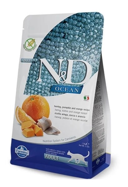 N&D 1.5 Kg Ocean Ringa Balıklı ve Balkabaklı Tahılsız Kedi Maması