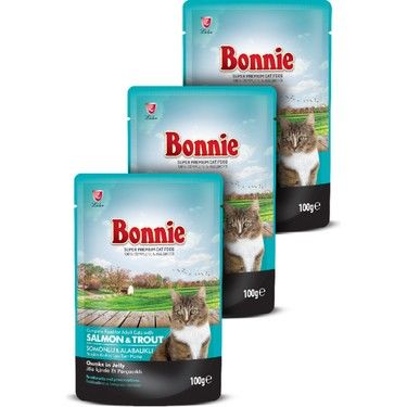 Bonnie Pouch Somonlu Jelly Yetişkin Kedi Konservesi 85gr