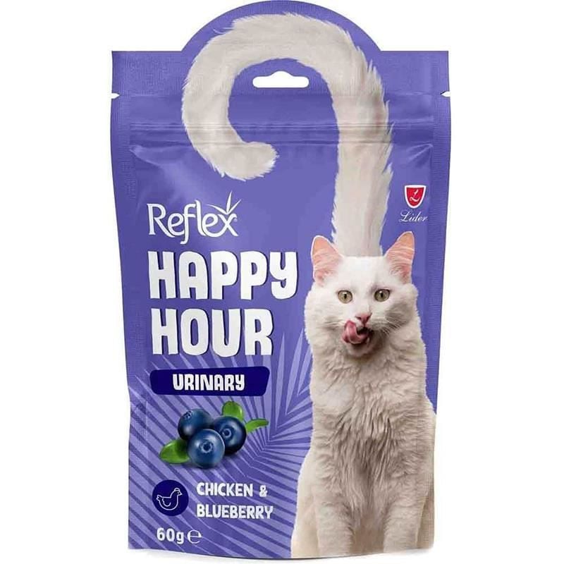 Reflex Happy Hour Urinary Tavuklu ve Yaban Mersinli Kedi Ödül Maması 60gr