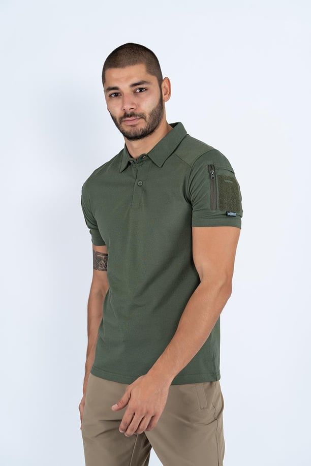 COMBAT POLO YAKA T-SHIRT TACTICAL K.KOL PİKE - 802 HAKİ