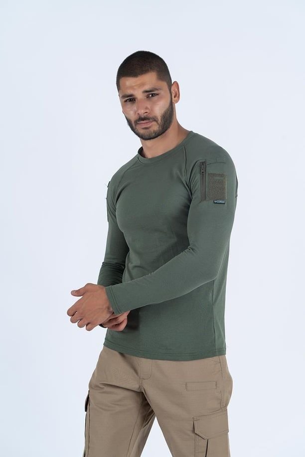 Combat Tactical Outdoor Tişört Günlük Sıfır Yaka Tişörtü T-Shirt - 801