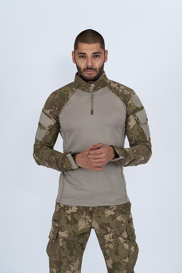 Combat Tactical Outdoor Taktik Tişört Operasyon Tişörtü Uzun Kol T-Shirt (Piyade Bej) - 401