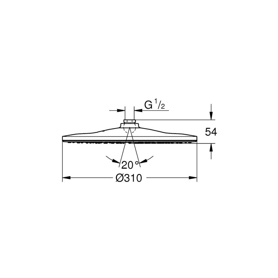 GROHE 26561000 Yuvarlak Tepe Duşu 31 cm Rainshower