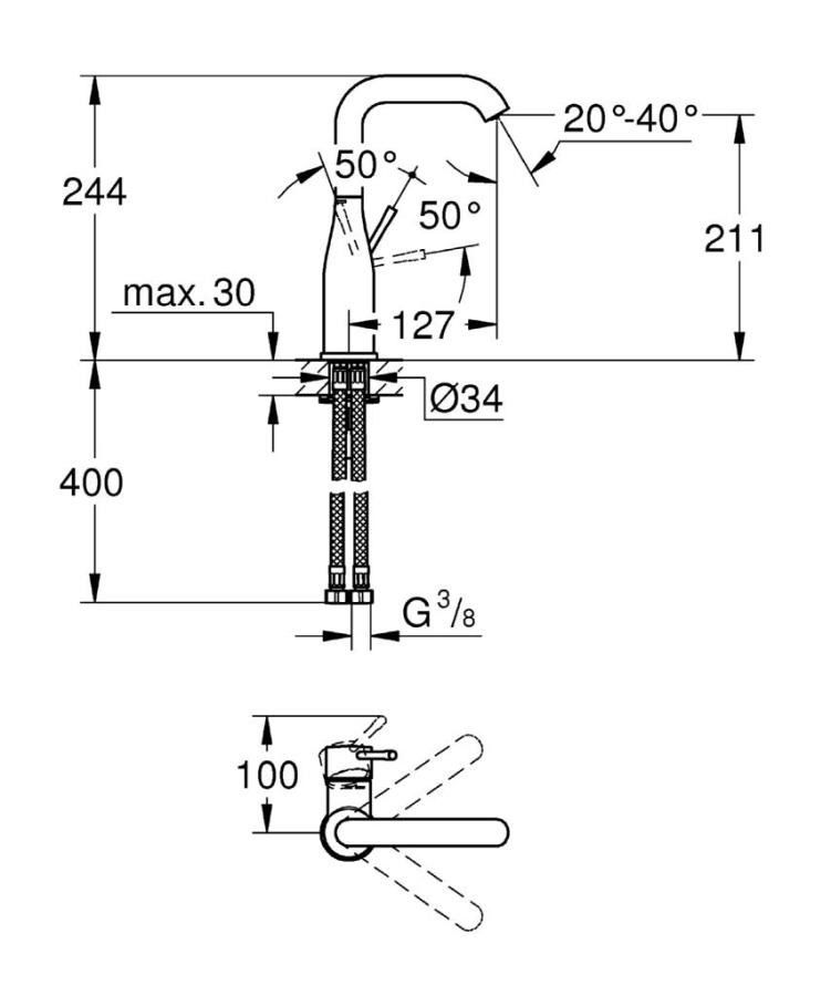 Grohe 23541001 Essence Lavabo Bataryası Krom