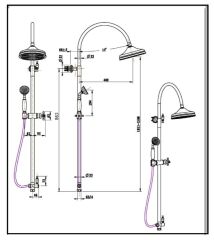 BOHEME Shower Set Sataf 403 Tepe Duşu Standı